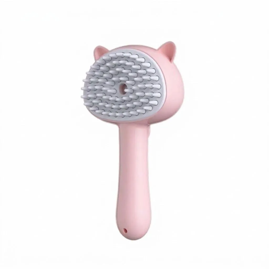 Rechargeable Steam Cat Brush - Self Cleaning Slicker Brush with Mist for Dogs and Cats (18x9.5x5cm / Pink)