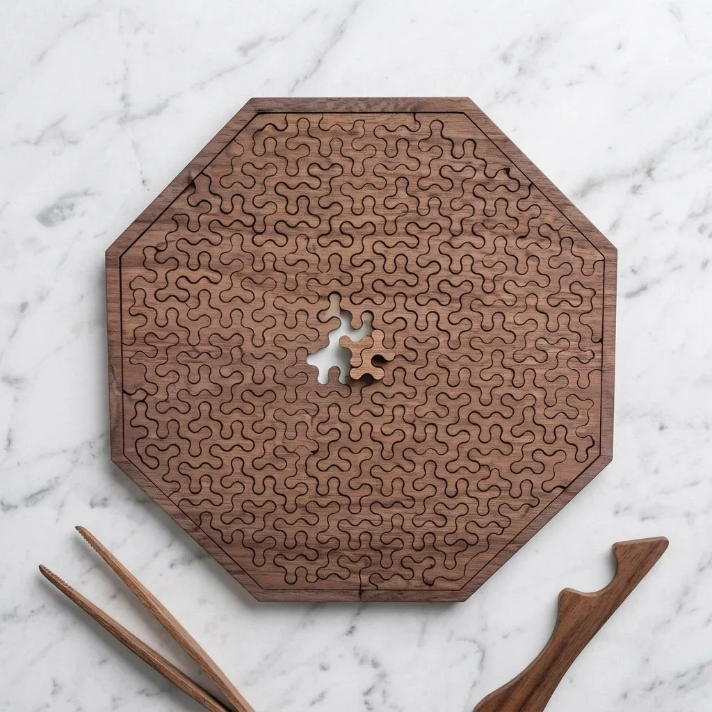 Impossible Wooden Jigsaw Puzzle - 10 Level Brain Teaser for Adults and Kids