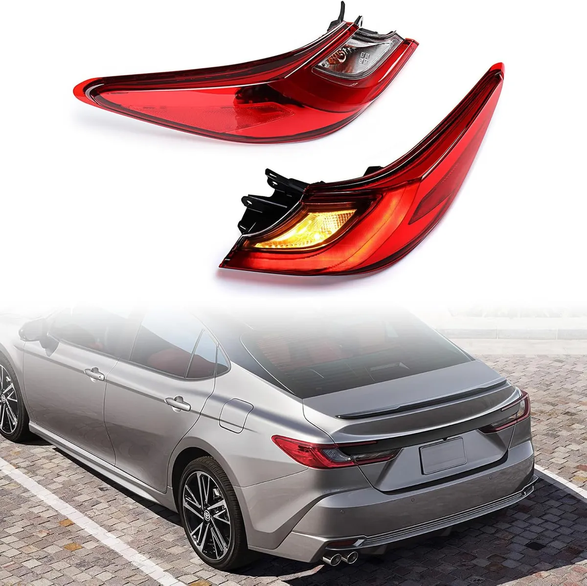 Pair Tail Light Assemblies Compatible for 2025-2026 Toyota Camry LE SE Sedan