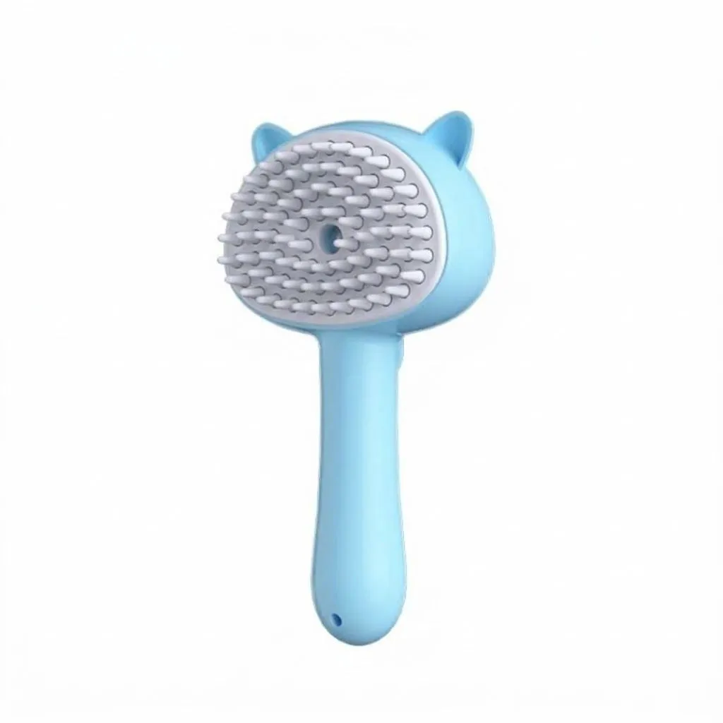 Rechargeable Steam Cat Brush - Self Cleaning Slicker Brush with Mist for Dogs and Cats (18x9.5x5cm / Blue)