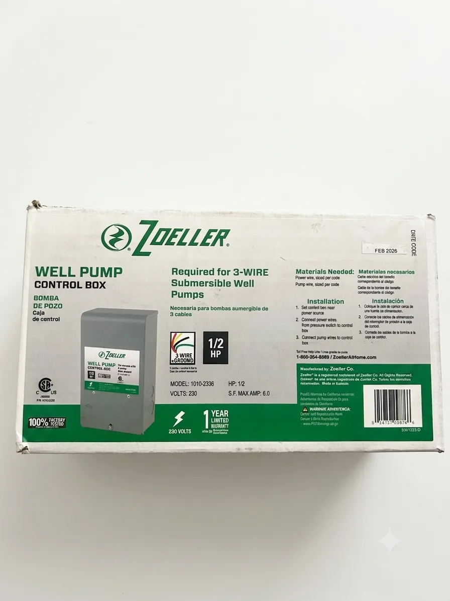 Zoeller  1/2 HP submersibles Well Pump Control Box 1010-2336
