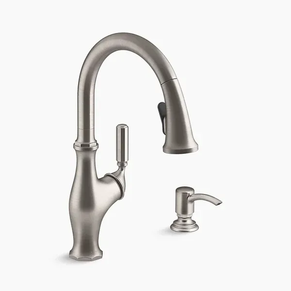 Kohler K-R11921-SD-VS | Worth Pull-Down Kitchen Sink Faucet With Two-Function Sprayhead in Vibrant Stainless