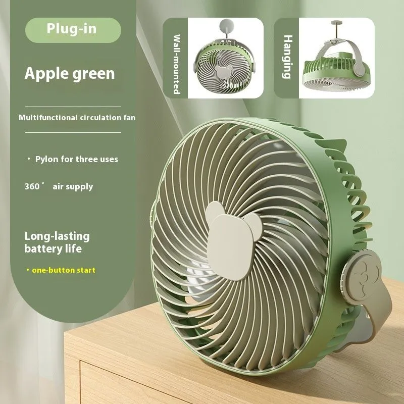 Portable Home Dormitory USB Fan - Peach Pink (Apple Green USB Plug in)