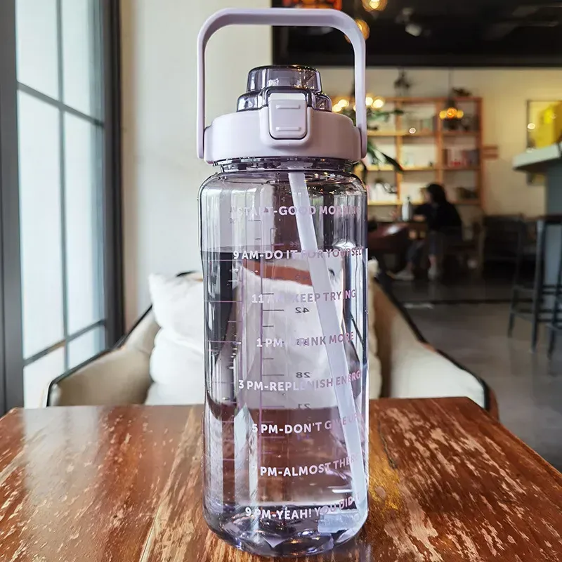 Large Plastic Portable Water Bottle - 2000ML (Purple / 2000ML)