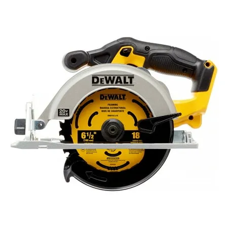 DEWALT 20V MAX Circular Saw, 6-1/2-Inch Blade, 460 MWO Engine, 0-50 Degree Bevel Capability, Bare Tool Only (DCS391B)