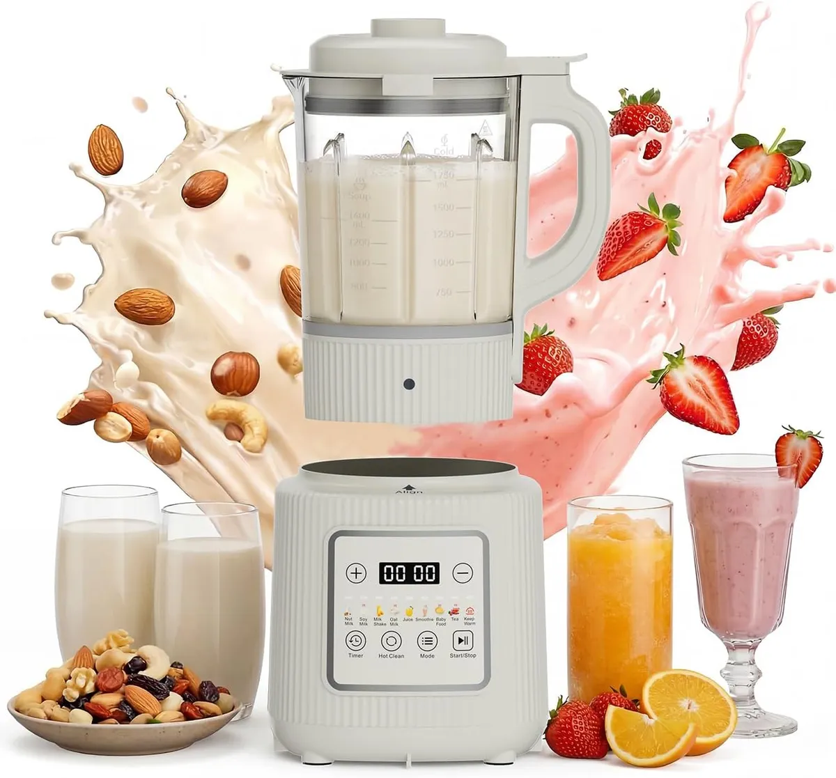Encyclpo Nut Milk Maker Machine, 59.18 oz Automatic Nut Milk Maker with 11-in-1 Programs
