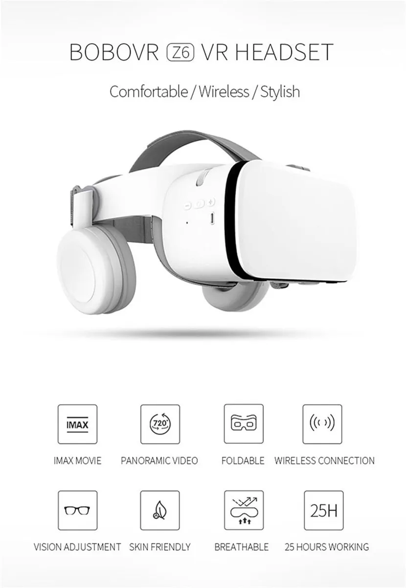 VR Headset 3D Glasses Kit with Remote