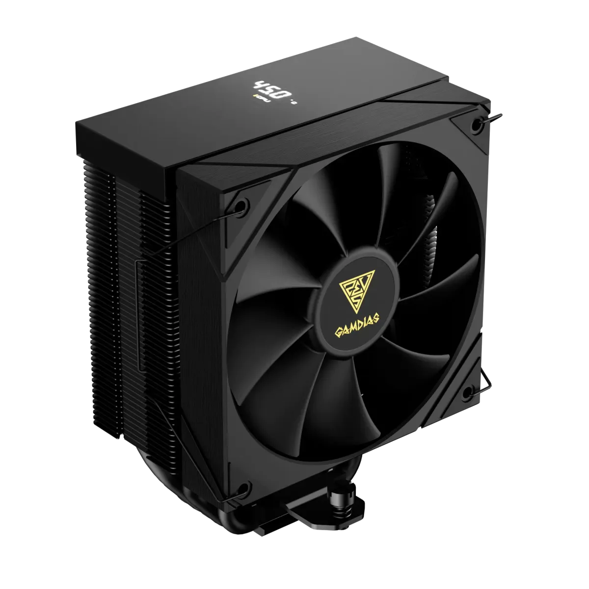 GAMDIAS - BOREAS M2-51D AMD/Intel CPU Air Cooler, 5 high performance Copper Heat Pipes, CPU Temperature and Fan RPM display - Black