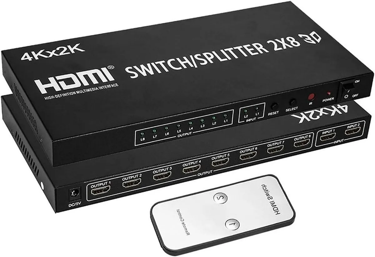 Generic 2X8 HDMI Splitter Full HD 4K Video Switch