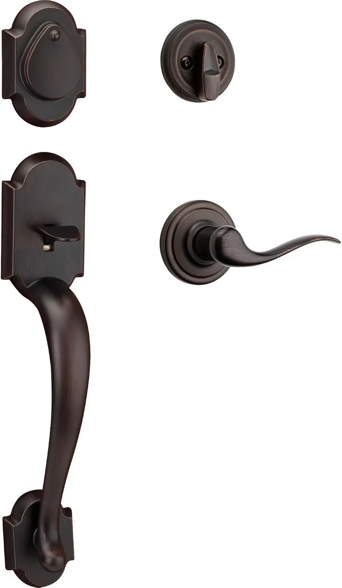 Kwikset Austin 98001-436 Venetian Bronze Keyed Entry Door Handleset with SmartKey