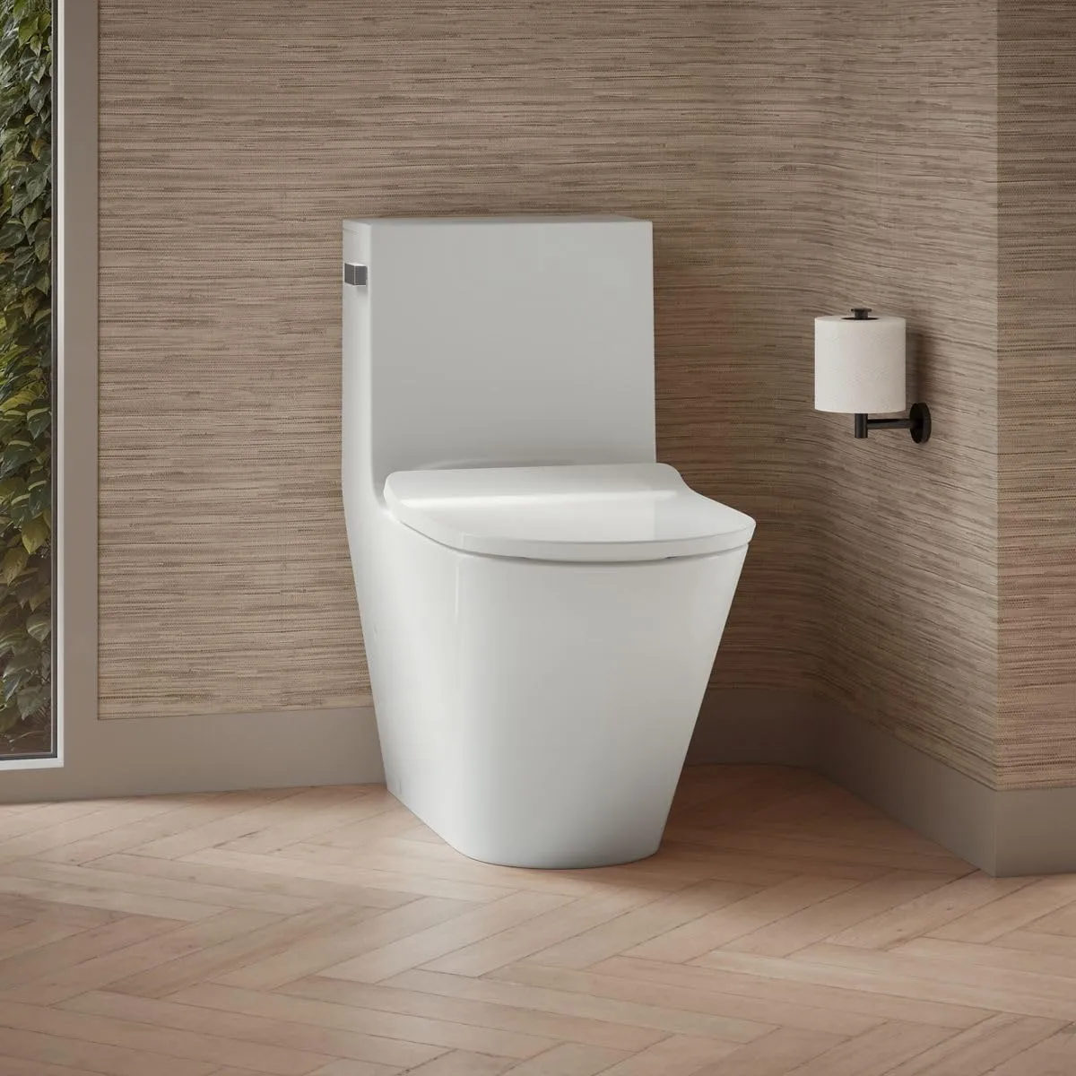 Kohler K-22378 Brazn One Piece Compact Elongated Dual Flush Toilet - White