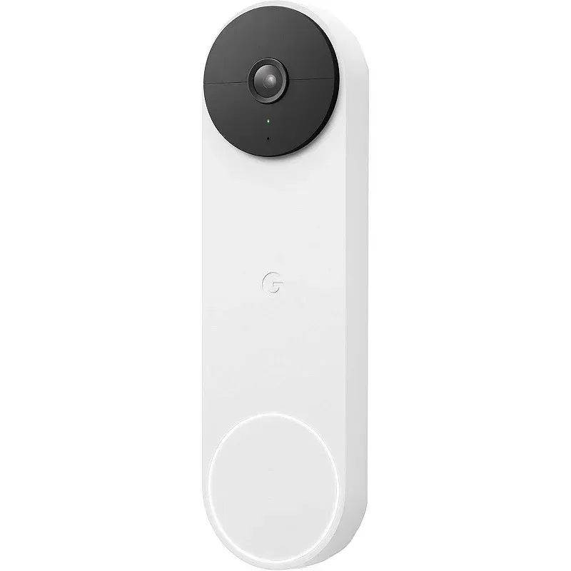 Google Nest Doorbell (Battery) - Snow: Wireless Video Camera & Mic