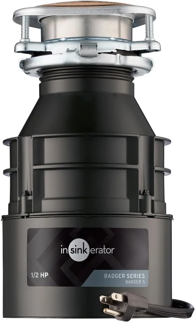 InSinkErator Badger 5XL 1/2 HP Garbage Disposal Model: BADGER5XL with Power Cord