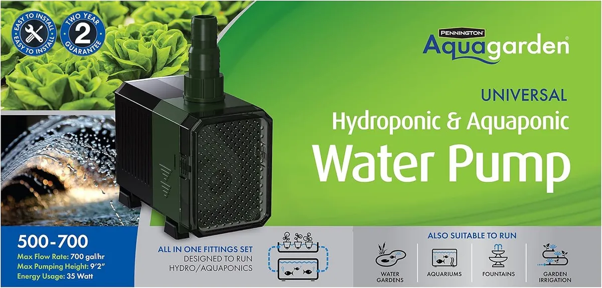 Aquagarden 8853 Fountain Pump 500 GPH Submersible 700 gal