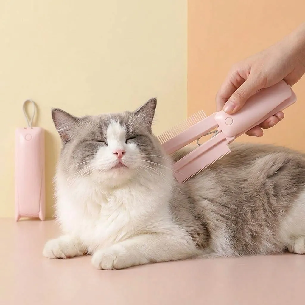 Pet Groomer Pet Hair Removal Brush Cat Grooming Brush Dog Cat Massage Epilator To Remove Floating Hair Cat Hair Dog Pet Supplies (Pink)