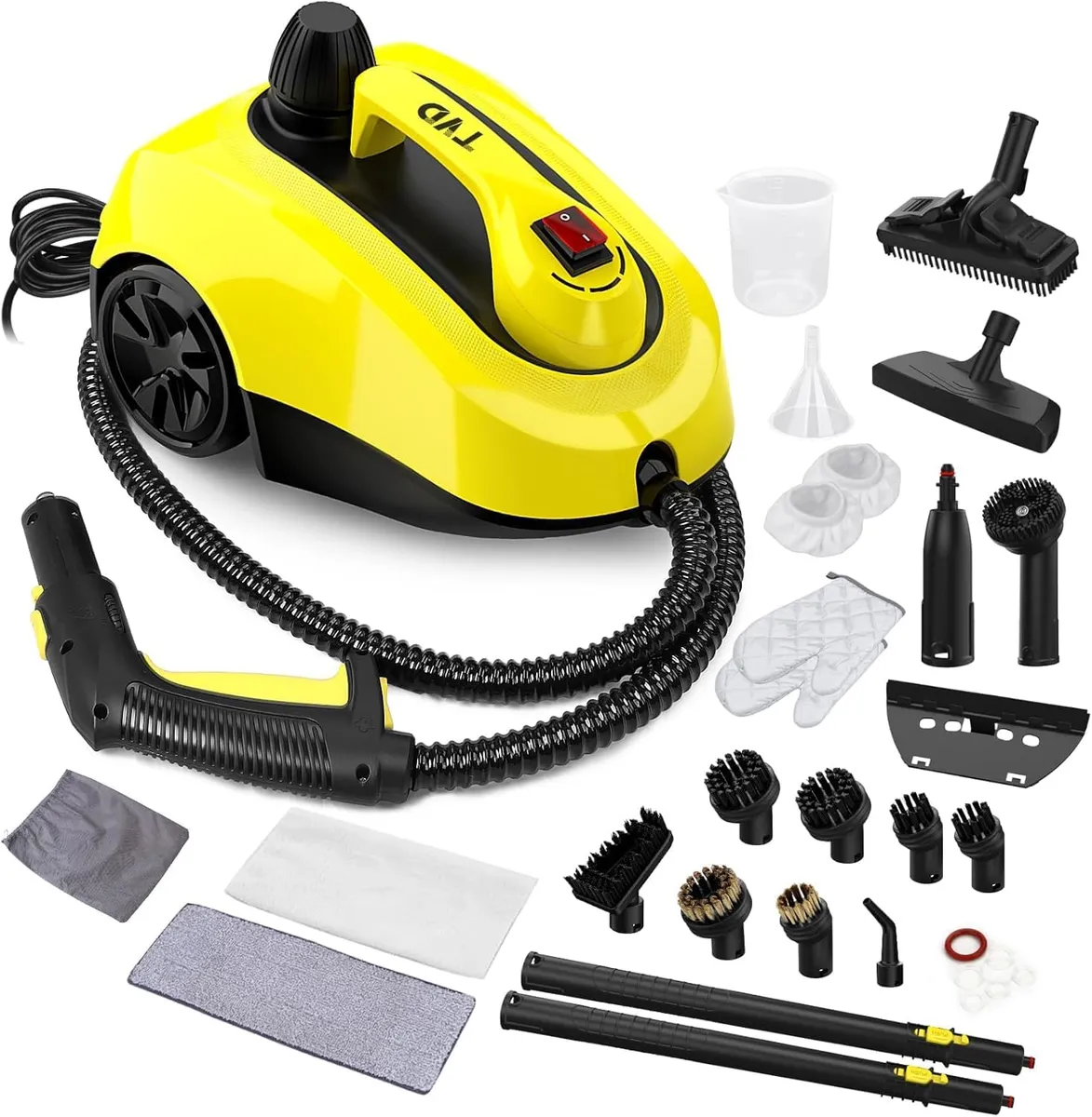TVD Steam Cleaner for Home, 5-Bar, 52 oz Tank, With 26 Accessories